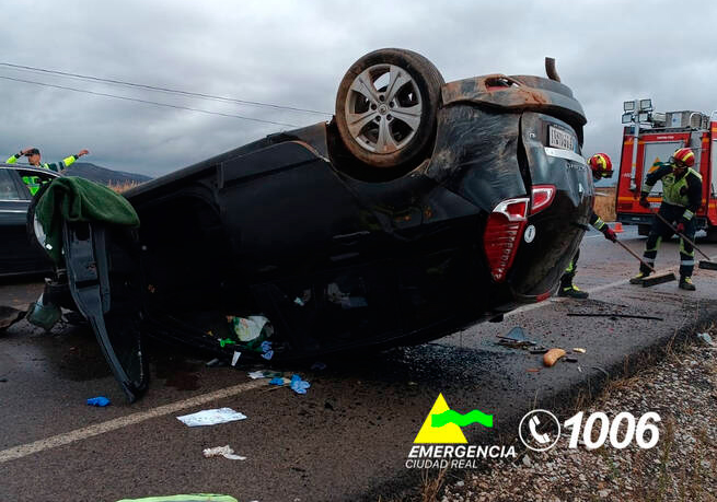 Grave accidente en la N-420 a su paso por Almodóvar del Campo: cuatro heridos, dos de ellos son menores