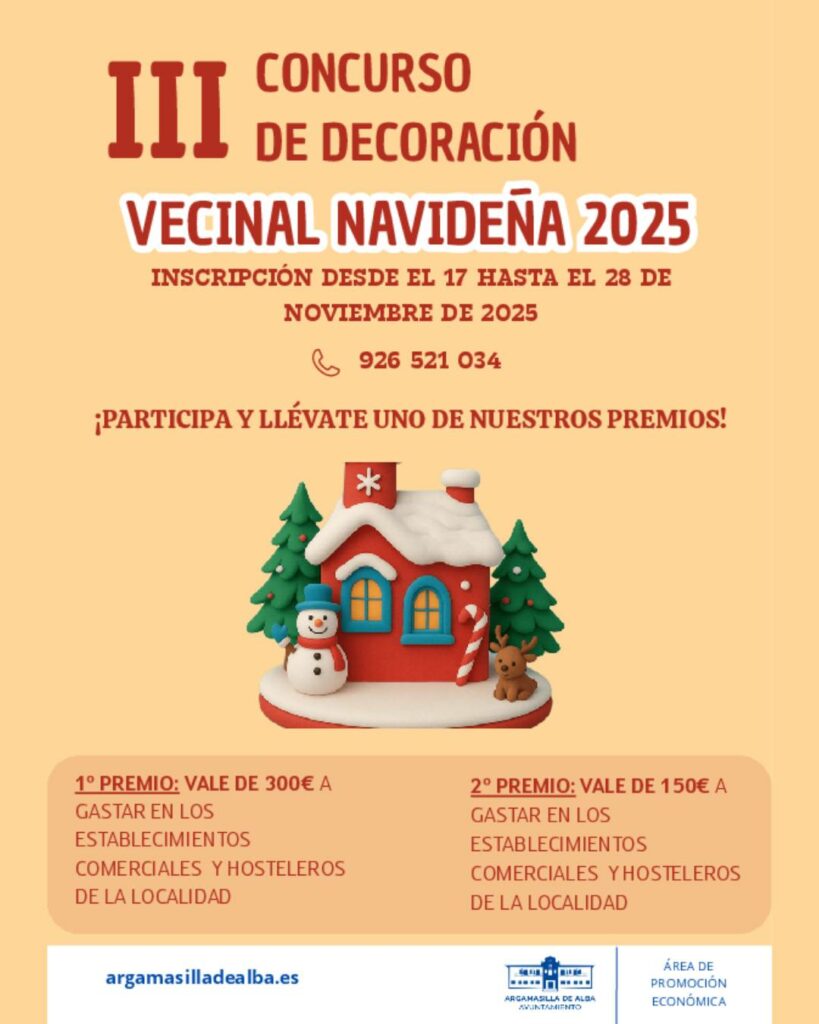 Argamasilla de Alba anuncia el III Concurso de Decoración Vecinal Navideña 2025