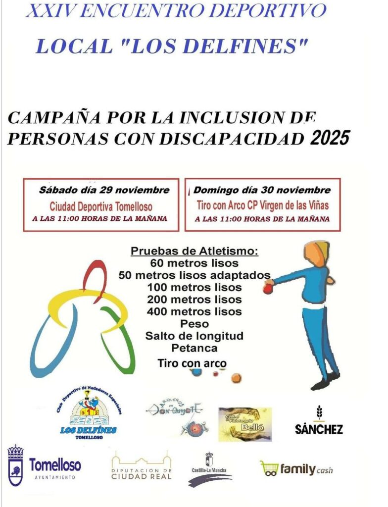 Tomelloso acoge el XXIV Encuentro Deportivo Local Los Delfines, una gran fiesta de inclusión, igualdad y superación"