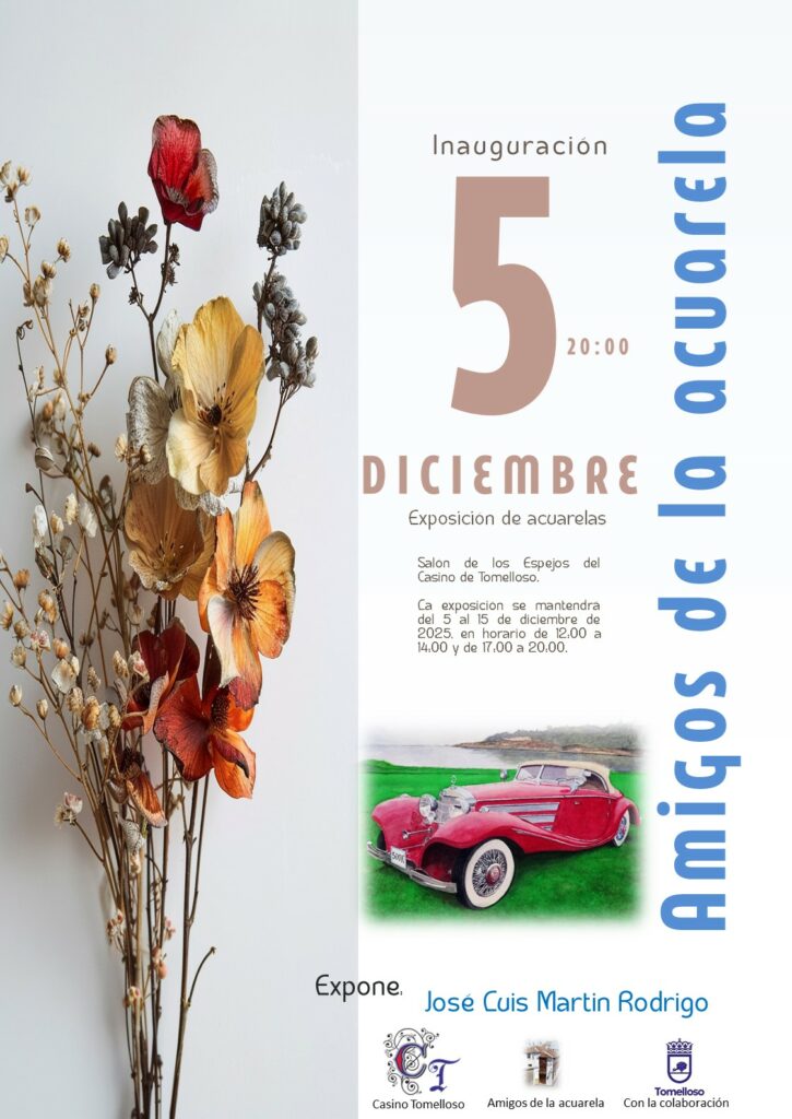 El Casino de Tomelloso acogerá la exposición de acuarelas de José Luis Martín Rodrigo