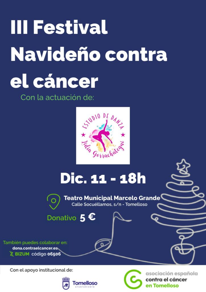 El III Festival Navideño Contra el Cáncer llega a Tomelloso con una cita solidaria el 11 de diciembre