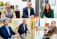 Navarro se reúne con la responsable de planta de Osborne y la dirección de Bodegas Fundador