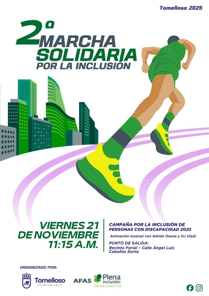 Tomelloso llenará sus calles de solidaridad en la II Marcha por la Inclusión con salida desde el Recinto Ferial