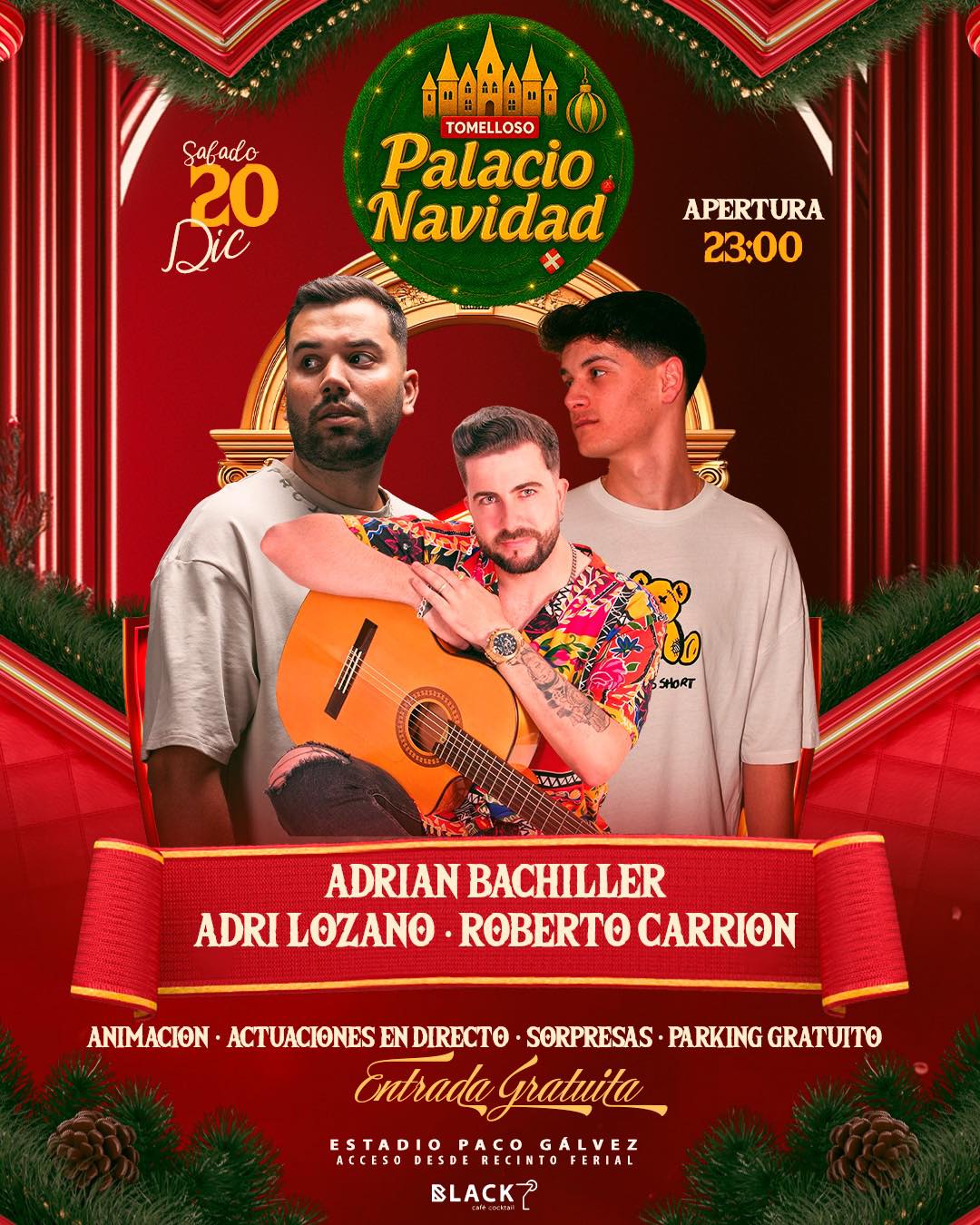 La gran noche navideña del año llega a Tomelloso: concierto, animación y sorpresas en Palacio Navidad