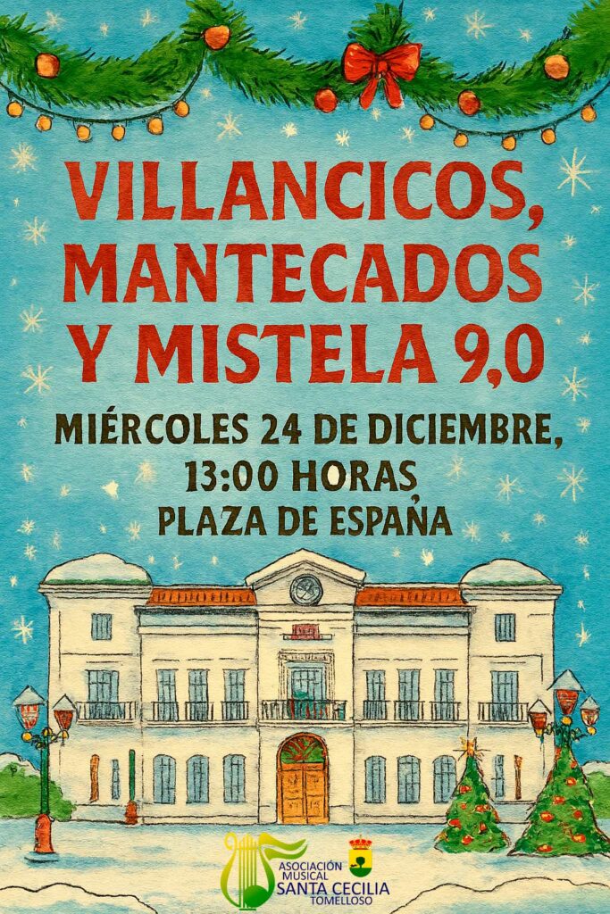 Santa Cecilia llenará de música la Navidad en Tomelloso con villancicos en la Plaza de España y un gran concierto solidario 1 Santa Cecilia llenará de música la Navidad en Tomelloso con villancicos en la Plaza de España y un gran concierto solidario