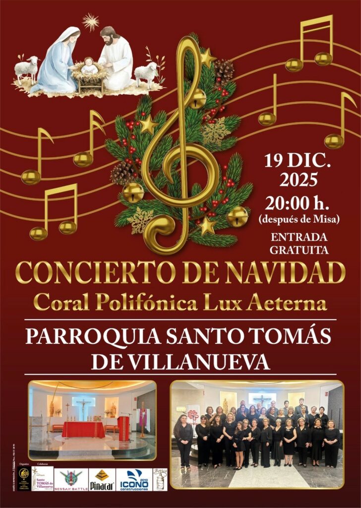 La Coral Polifónica “Lux Aeterna” celebra su V Concierto de Navidad este viernes en Santo Tomás de Villanueva 1 La Coral Polifónica “Lux Aeterna” celebra su V Concierto de Navidad este viernes en Santo Tomás de Villanueva