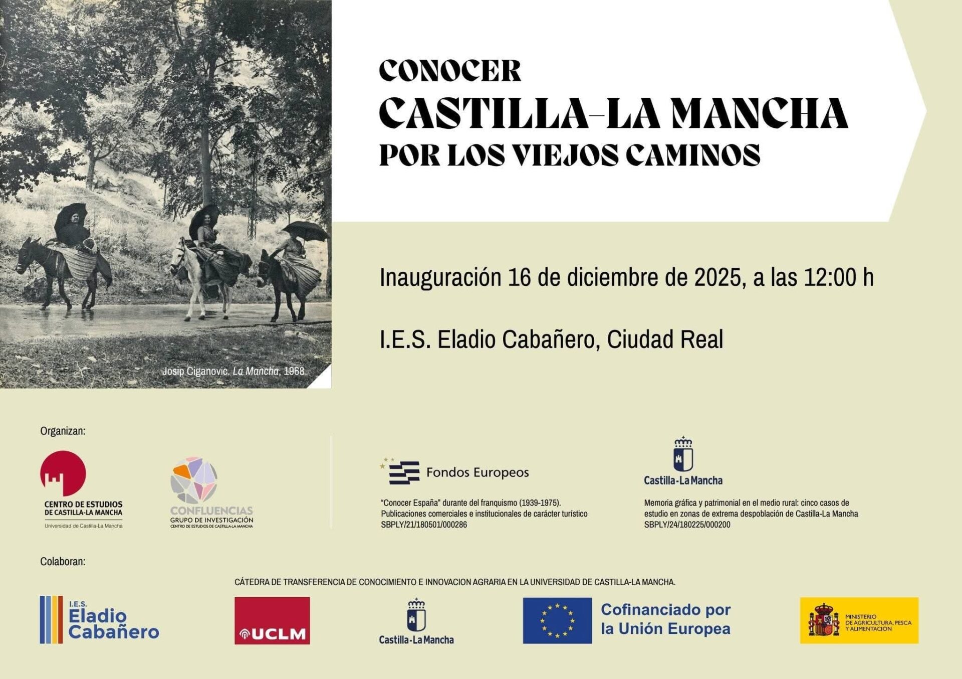 El IES Eladio Cabañero se suma a la exposición “Conocer Castilla-La Mancha por los viejos caminos” sobre la trashumancia