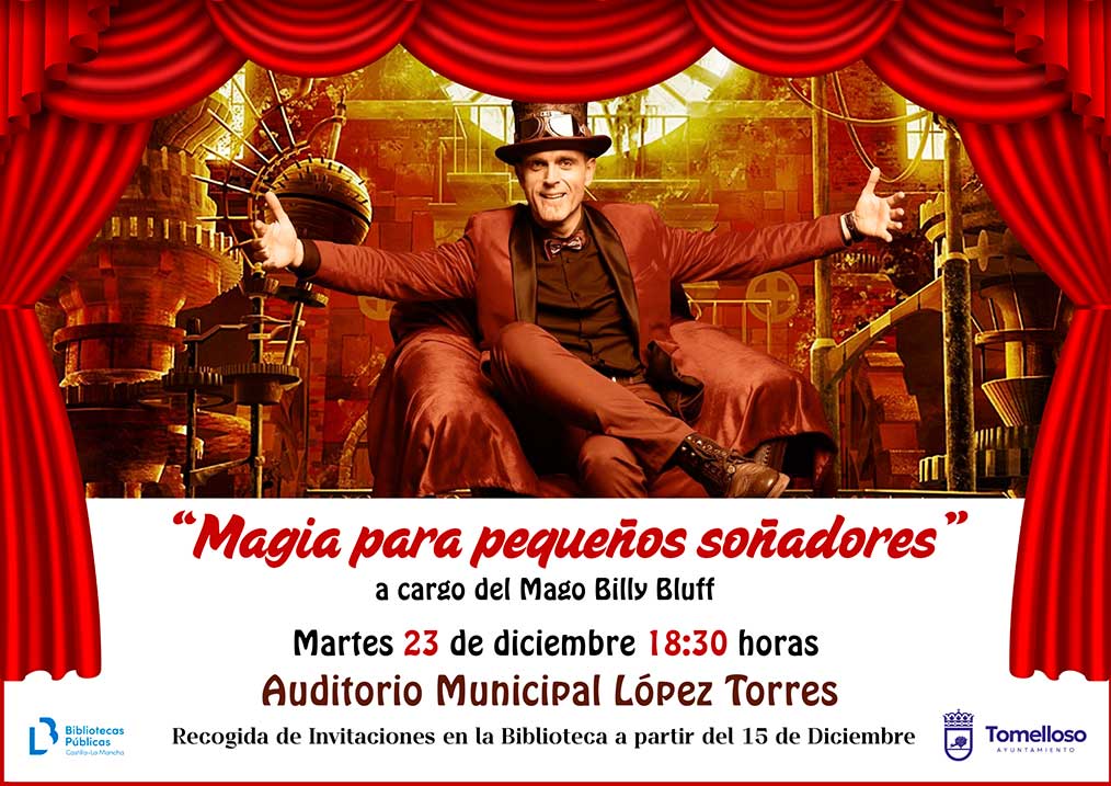 Tomelloso celebra la Navidad con un espectáculo familiar de magia a cargo del Mago Billy Bluff