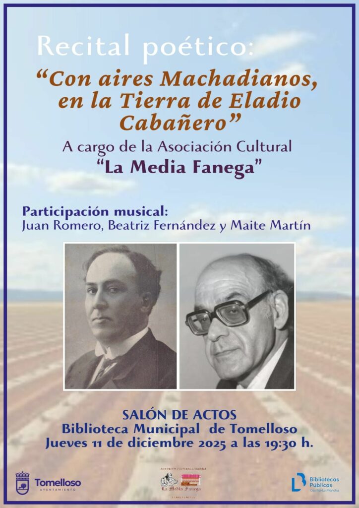 Tomelloso celebra un homenaje a la poesía con un recital machadiano en honor a Eladio Cabañero