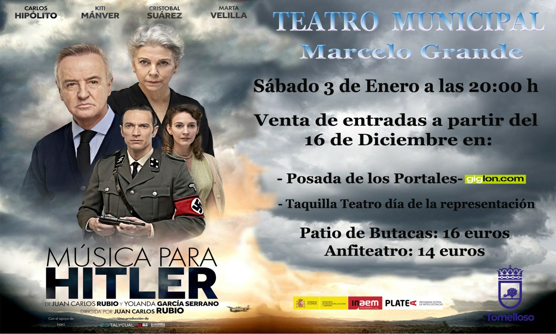 Música para Hitler llega al Teatro Municipal Marcelo Grande el sábado 3 de enero a las 20:00 horas