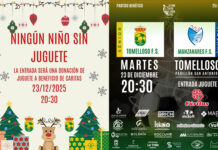 Tomelloso convierte un partido de fútbol sala en una recogida solidaria: “Ningún niño sin juguete” esta Navidad