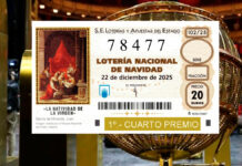 El 78477, primer cuarto premio de la Lotería de Navidad 2025