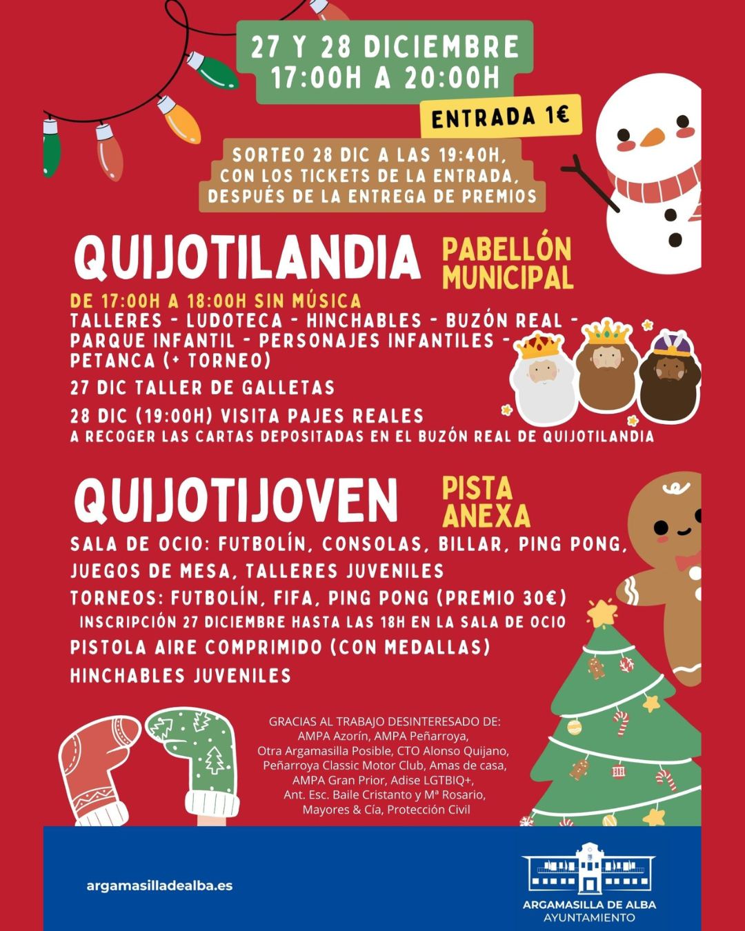 Quijotilandia y Quijotijoven transforman Argamasilla de Alba en la gran cita navideña del 27 y 28 de diciembre