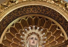 La histórica aureola de “Ntra Sra del Mayor Dolor” vuelve a brillar tras una cuidada restauración