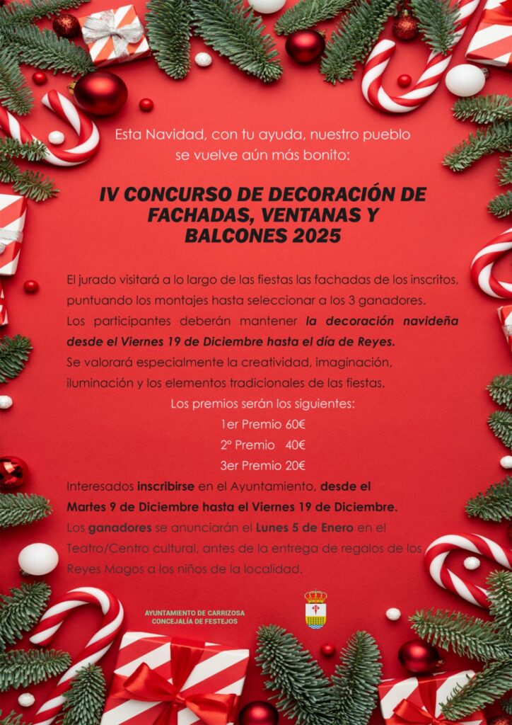 Concierto de Villancicos, Parque infantil, 5ª San Silvestre solidaria y Cotillón fin de año, en Carrizosa esta Navidad 6 villacincos carrizosa 2