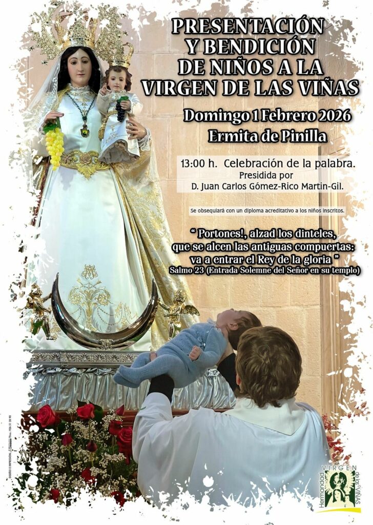 La Ermita de Pinilla acogerá la presentación y bendición de niños ante la Virgen de las Viñas este próximo 1 de febrero 1 bendicion ninos virgen vinas