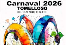 Un arlequín con racimos de uvas, imagen del Carnaval de Tomelloso 2026