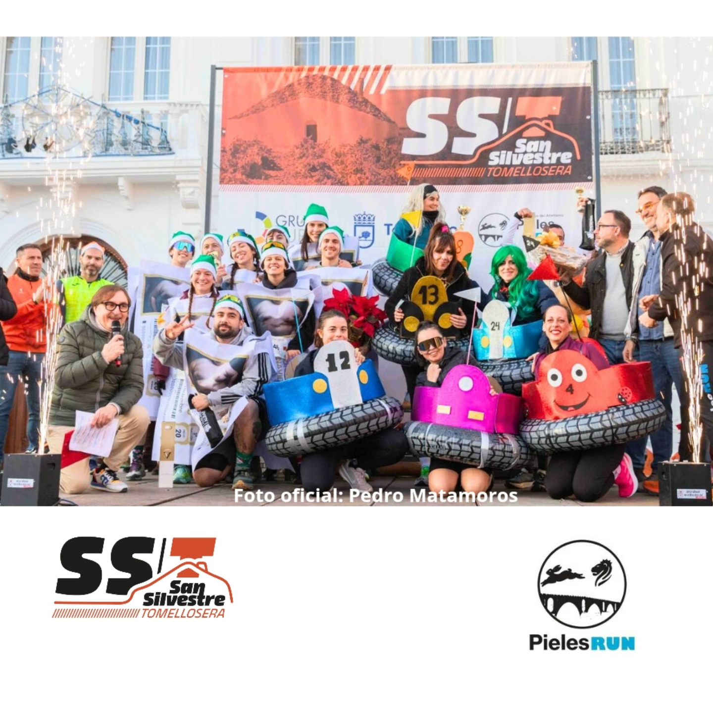 Éxito rotundo en el concurso de disfraces de la San Silvestre Tomellosera: ¡el Gato Silvestre y los coches chocones destacan!