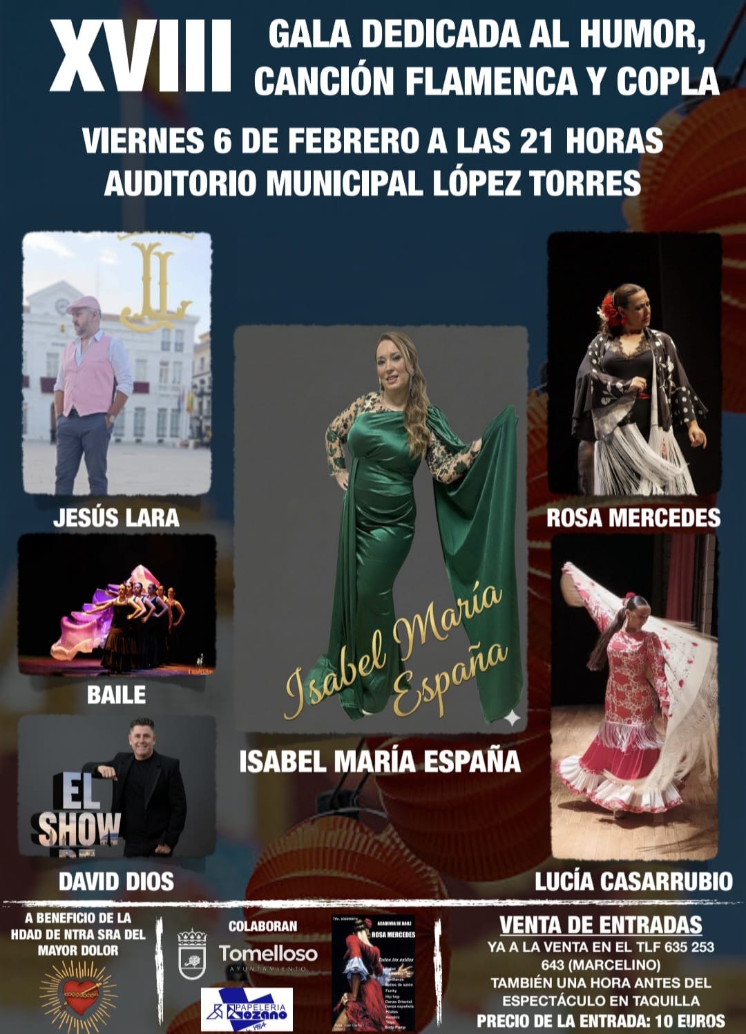 Tomelloso celebra la XVIII gala del humor, flamenco y copla el 6 de febrero