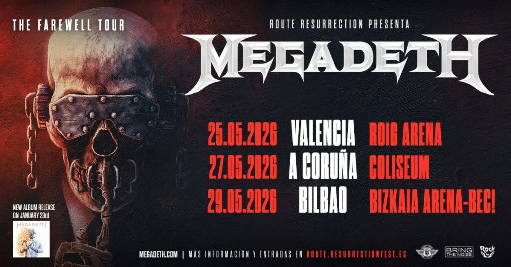 Megadeth anuncia su gira de despedida en España: tres noches históricas para decir adiós a una leyenda del metal 1 Megadeth anuncia su gira de despedida en España: tres noches históricas para decir adiós a una leyenda del metal