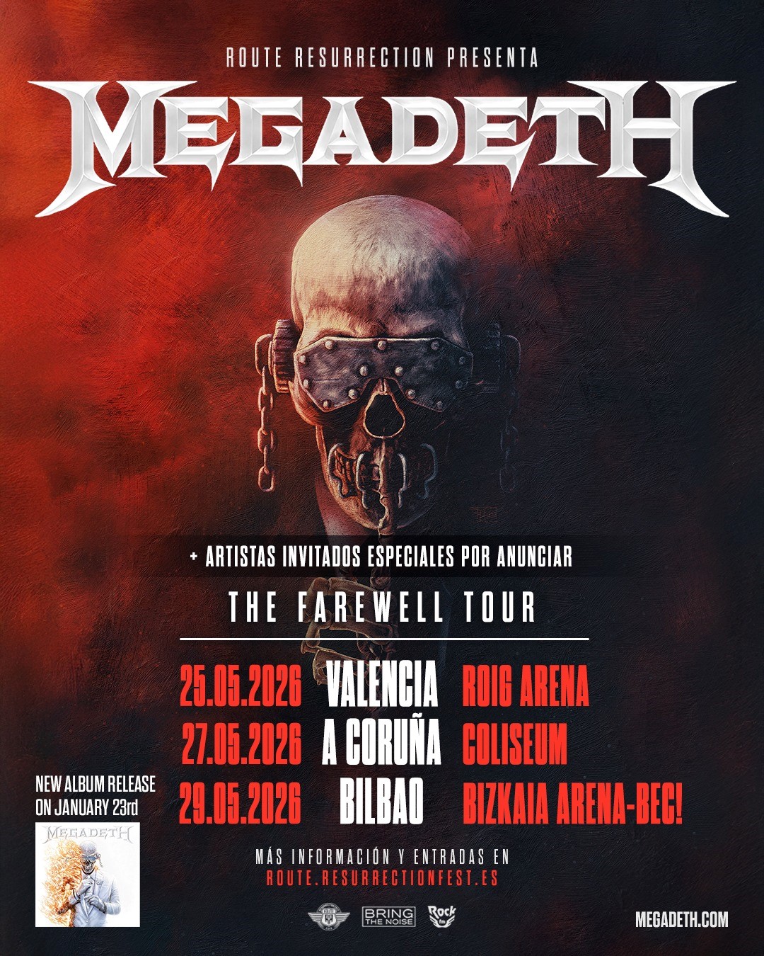 Megadeth anuncia su gira de despedida en España: tres noches históricas para decir adiós a una leyenda del metal