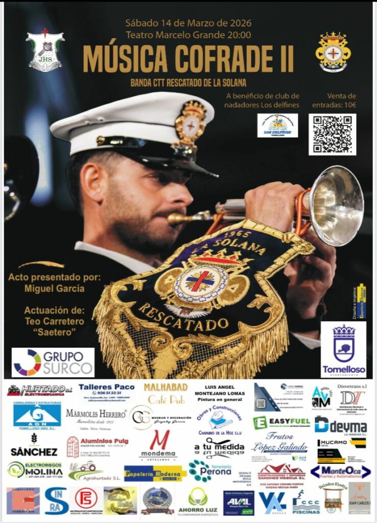 La Hermandad Jesús Camino del Calvario organiza una segunda edición de música cofrade a beneficio del Club de Nadadores Los Delfines 1 La Hermandad Jesús Camino del Calvario organiza una segunda edición de música cofrade a beneficio del Club de Nadadores Los Delfines