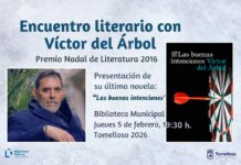 Tomelloso conversa con el Premio Nadal 2016: encuentro con Víctor del Árbol este jueves a las 19:30