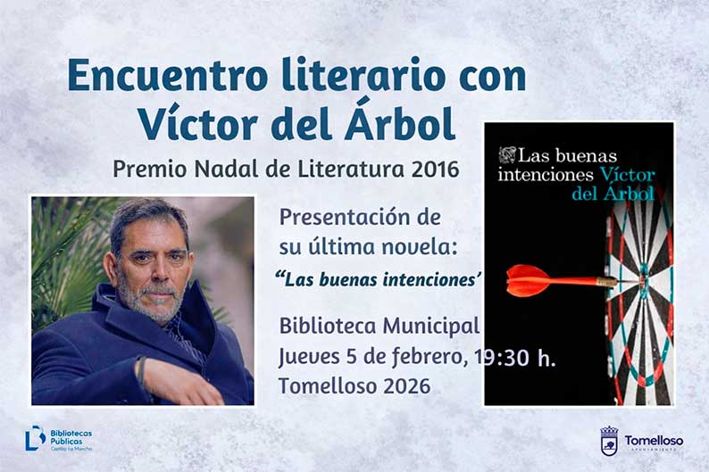 Tomelloso conversa con el Premio Nadal 2016: encuentro con Víctor del Árbol este jueves a las 19:30