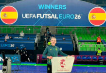 El Ayuntamiento de Pozuelo de Calatrava felicita a Leo Herrera por proclamarse campeón de Europa de fútbol sala con España