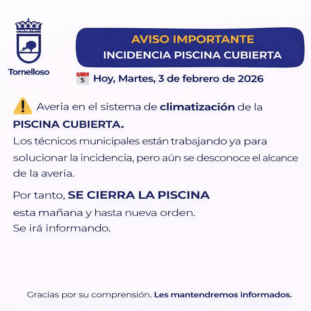 Piscina cubierta cerrada por avería en la máquina de calor 1 piscina cerrada hoy