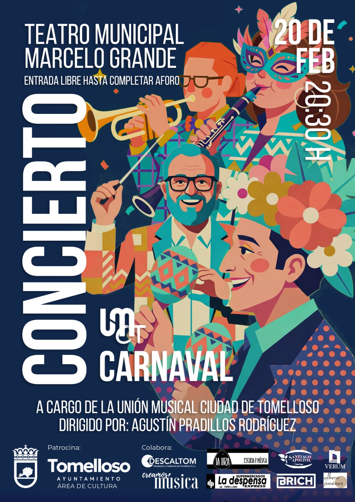 Carnaval en clave de concierto: el Marcelo Grande se llenará de ritmo con el concierto de la UMCT este próximo viernes