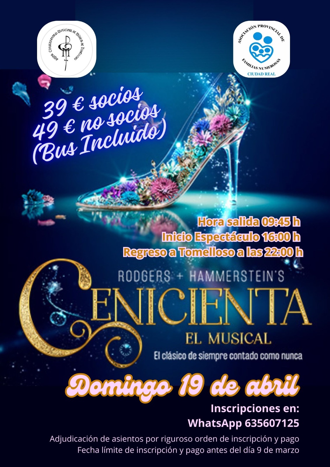 El AMPA del Conservatorio de Tomelloso y la Asociación Provincial de Familias Numerosas de Ciudad Real, apuestan conjuntamente por la música