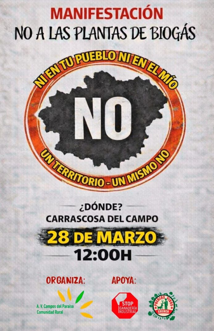 “Ni en tu pueblo ni en el mío. Un territorio, un mismo no” será el lema de la manifestación convocada en Campos del Paraíso contra las plantas de biogás