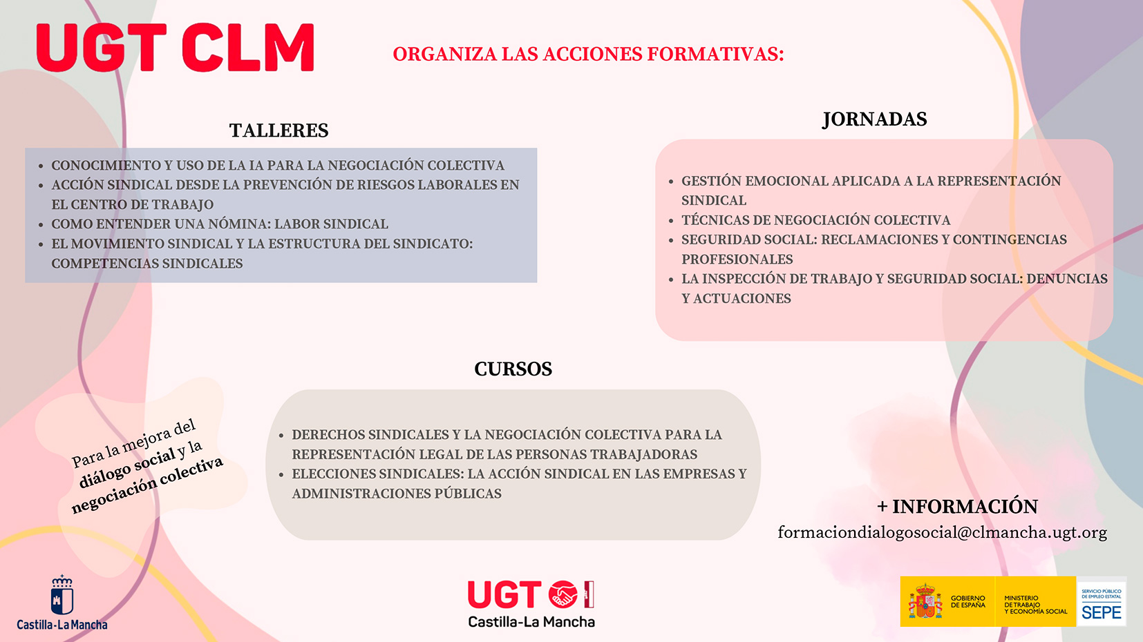 UGT Castilla-La Mancha presenta una amplia oferta formativa para que sus delegados y delegadas refuercen la acción sindical