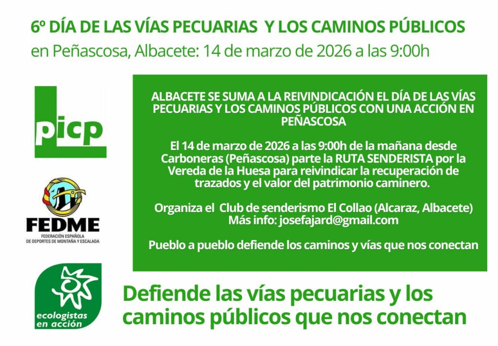 Castilla-La Mancha celebra el próximo domingo 22 de marzo el 6º Día de las Vías Pecuarias y los Caminos Públicos 1 viaspecuarias