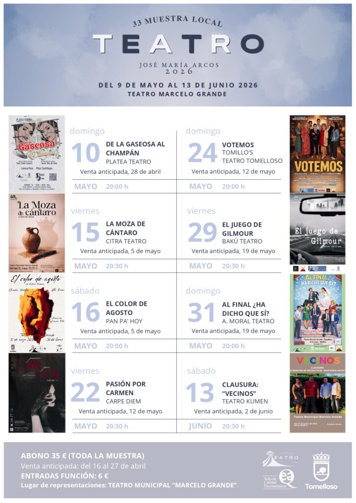 Siete grupos locales protagonizarán la 33ª Muestra de Teatro en Tomelloso 1 33muestralocalteatrotomelloso 2