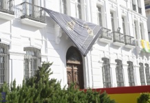 La fachada del Ayuntamiento de Tomelloso se viste de Romería La fachada del Ayuntamiento de Tomelloso se viste de Romería