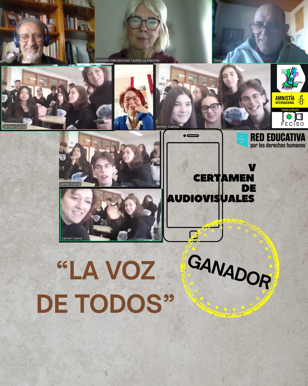 IES Pintor Rafael Requena, en Caudete, ganador del V Certamen de audiovisuales por los Derechos Humanos organizado por Amnistía Internacional CLM