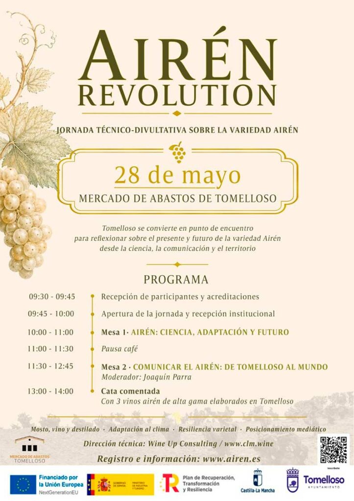 Tomelloso impulsa “Airén Revolution” para reivindicar el futuro de la variedad Airén 1 Tomelloso impulsa “Airén Revolution” para reivindicar el futuro de la variedad Airén
