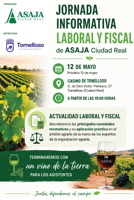 ASAJA Ciudad Real celebra en Tomelloso una jornada informativa sobre actualidad laboral y fiscal agraria 1 asaja jornada informativa laboral
