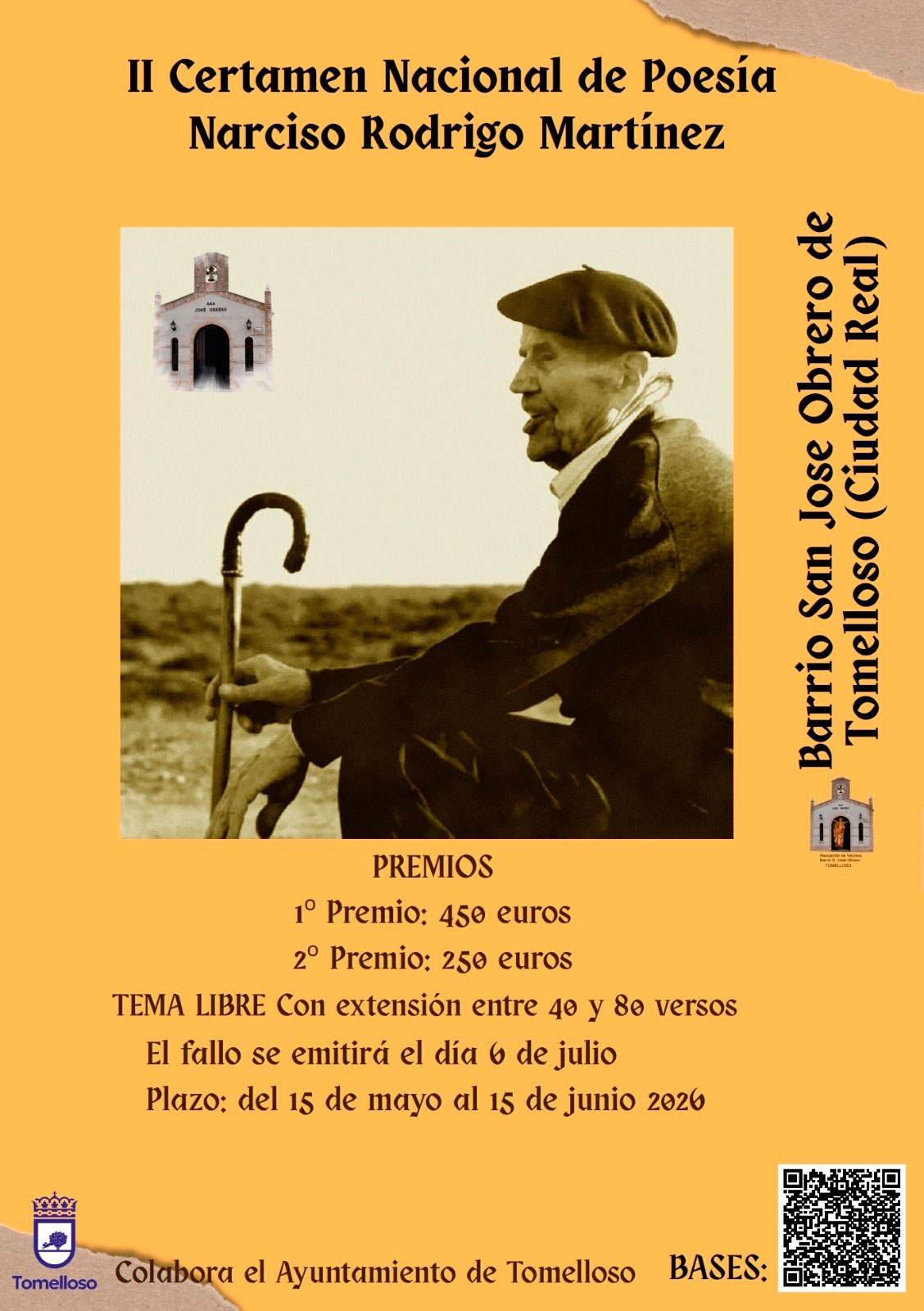 La Asociación de Vecinos San José Obrero convoca el II Certamen Nacional de Poesía “Narciso Rodrigo”