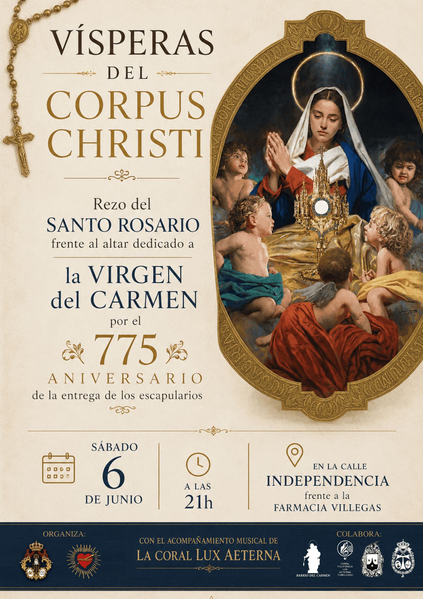 Tomelloso se prepara para vivir unas vísperas históricas del Corpus Christi junto a la Virgen del Carmen