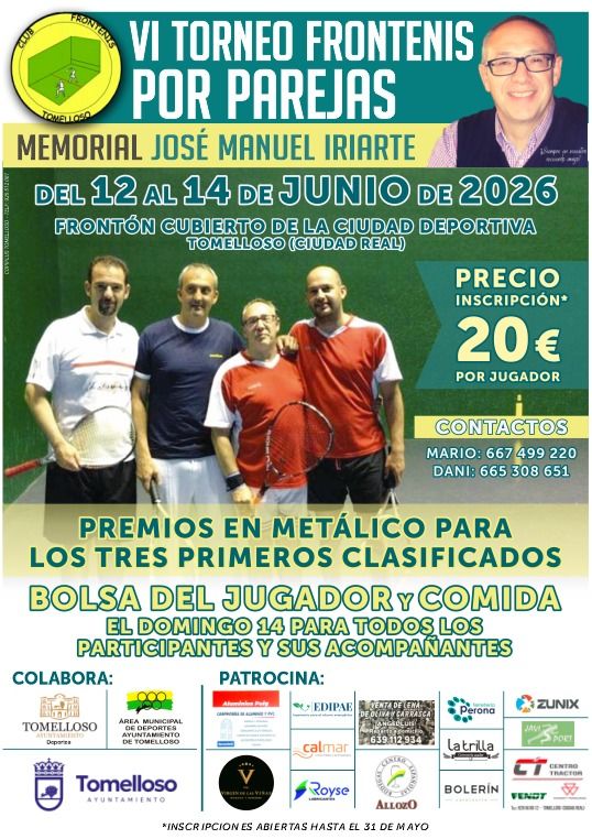 Tomelloso prepara la VI edición del Torneo de Frontenis por Parejas “Memorial José Manuel Iriarte” 1 iriarte frontenis