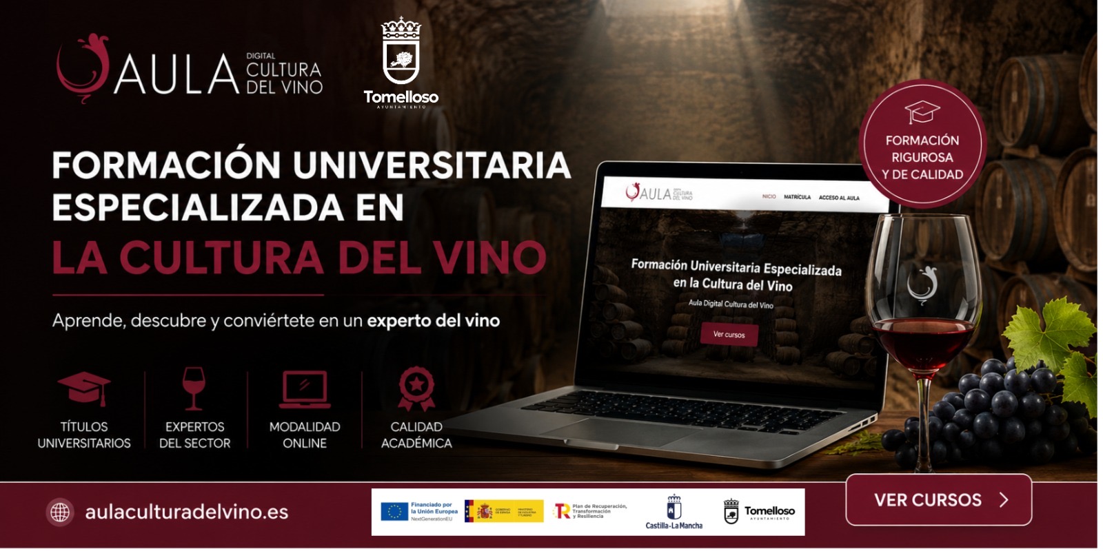 Tomelloso impulsa la formación universitaria especializada con el Aula Digital de la Cultura del Vino