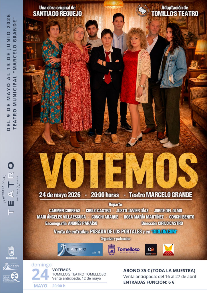Tomillo’s Teatro presenta Votemos en Tomelloso dentro de la XXXIII Muestra Local de Teatro
