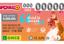 A la venta los 13,5 millones de Cuponazos de la ONCE dedicados al Viaje Apostólico del Papa León XIV a España ciponazopapaleon.jpg