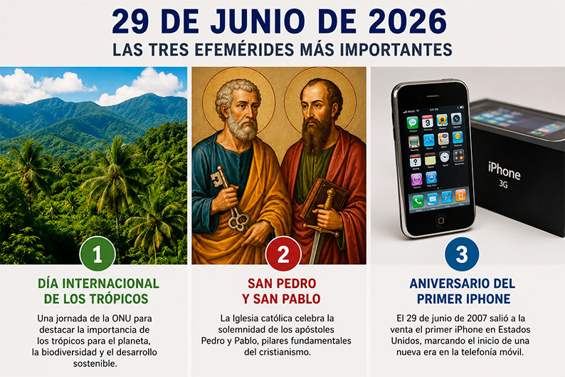 29 de junio de 2026: las efemérides que explican un día marcado por la historia, la fe y la tecnología