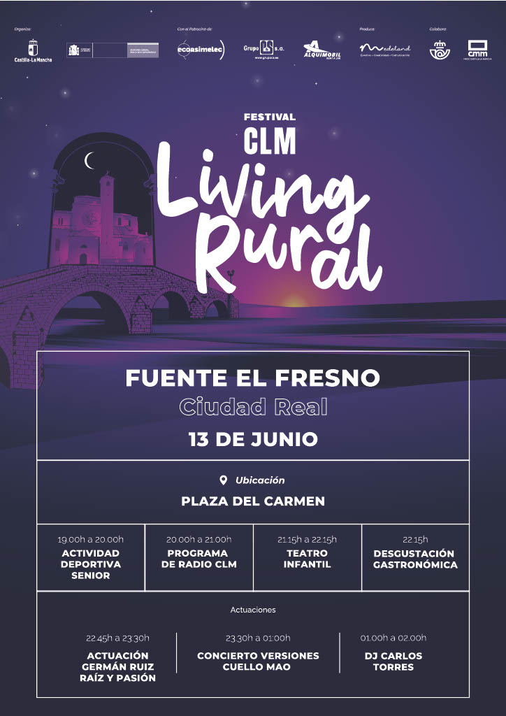 El Festival CLM Living Rural llega a Fuente el Fresno con música, gastronomía, humor y actividades para todos los públicos 1 El Festival CLM Living Rural llega a Fuente el Fresno con música, gastronomía, humor y actividades para todos los públicos