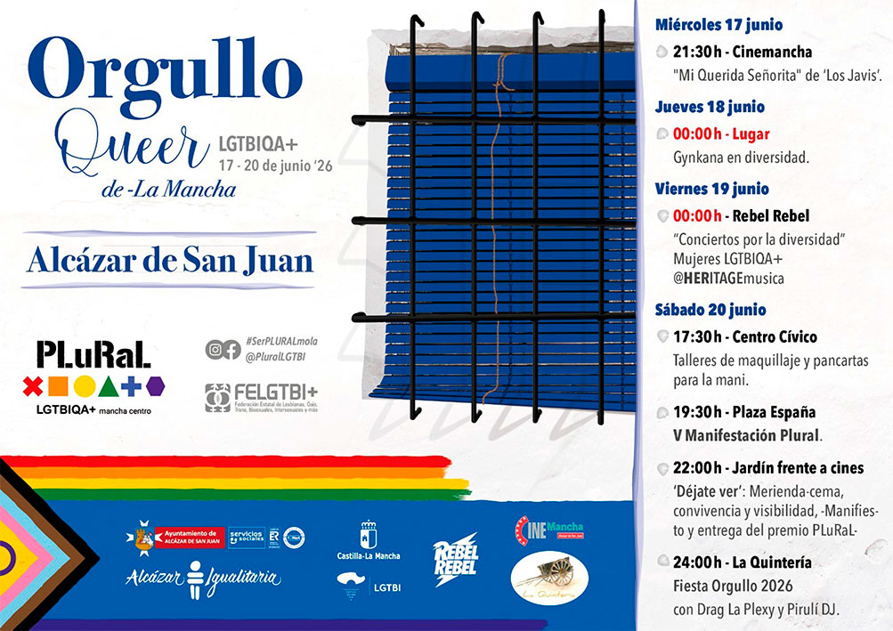 Alcázar de San Juan acogerá la V Manifestación por la Visibilidad Rural LGTBI+ en La Mancha Centro 1 Alcázar de San Juan acogerá la V Manifestación por la Visibilidad Rural LGTBI+ en La Mancha Centro