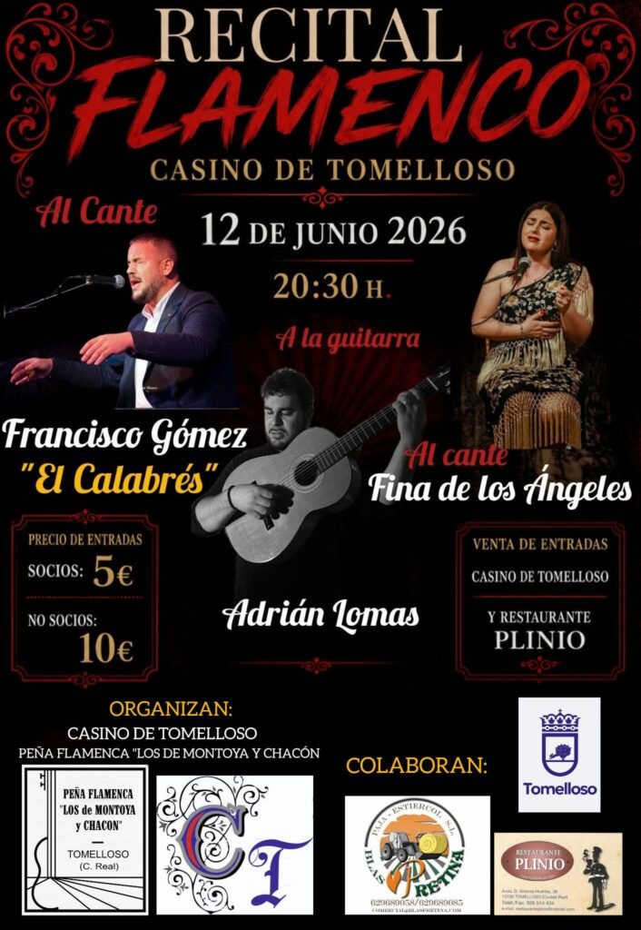 Tomelloso se prepara para una noche grande de flamenco en el Casino 1 recital flamenco tomelloso